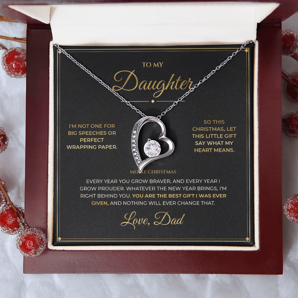 To My Daughter – From Dad – Christmas Forever Love Necklace
