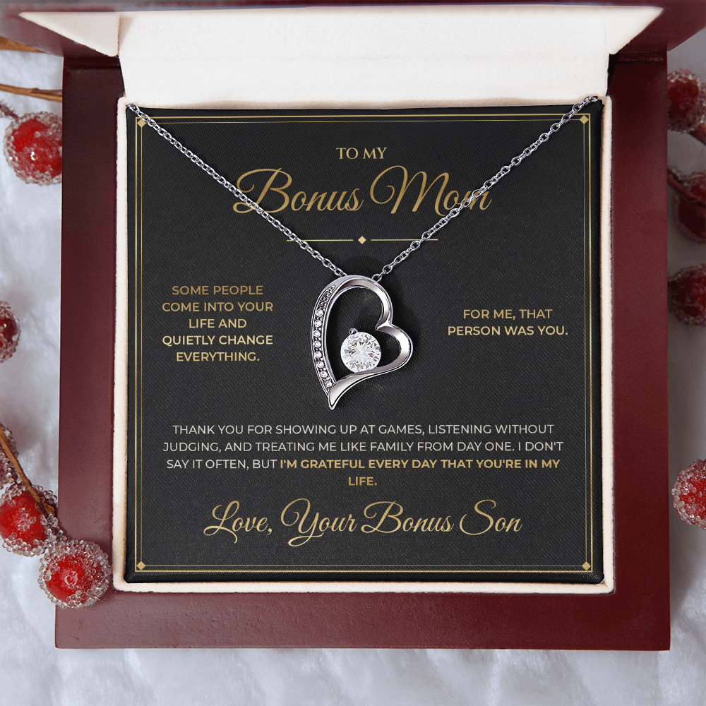 To My Bonus Mom – From Bonus Son – Forever Love Necklace