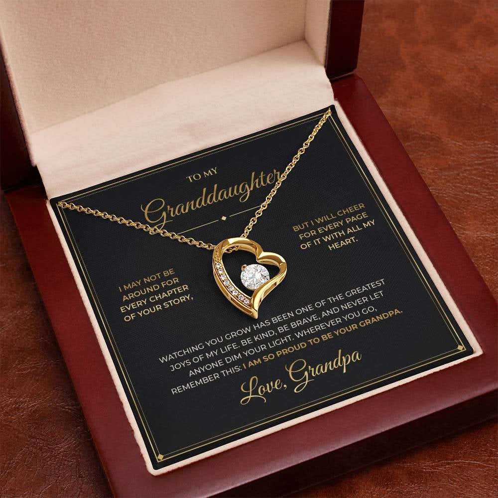 To My Granddaughter – From Grandpa – Forever Love Necklace