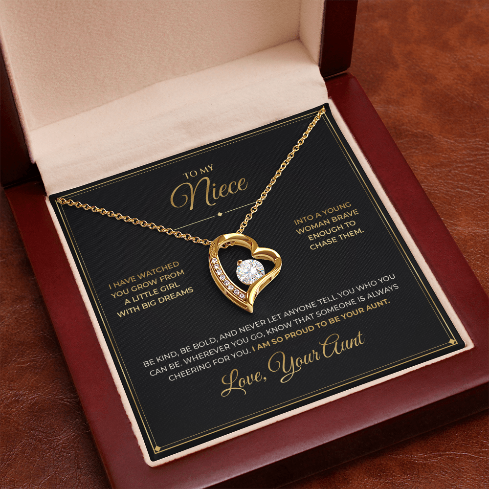 To My Niece – From Aunt – Forever Love Necklace