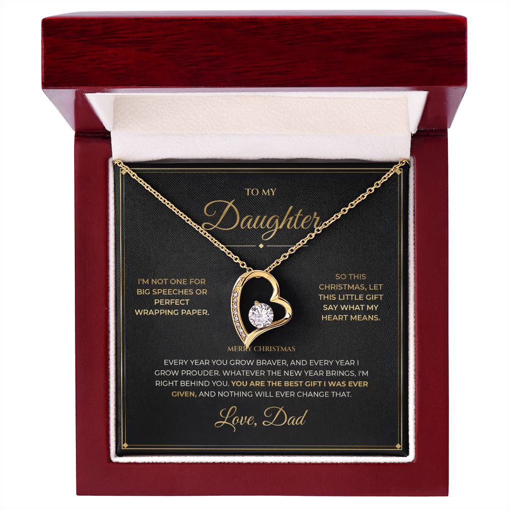 To My Daughter – From Dad – Christmas Forever Love Necklace