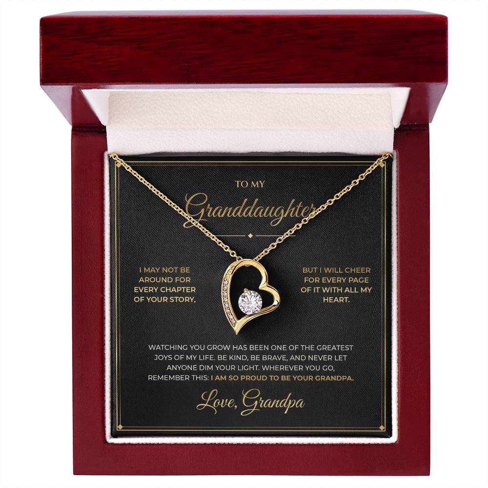 To My Granddaughter – From Grandpa – Forever Love Necklace