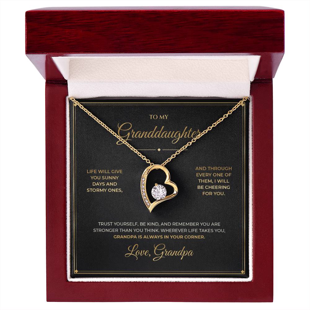 To My Granddaughter – From Grandpa – Forever Love Necklace