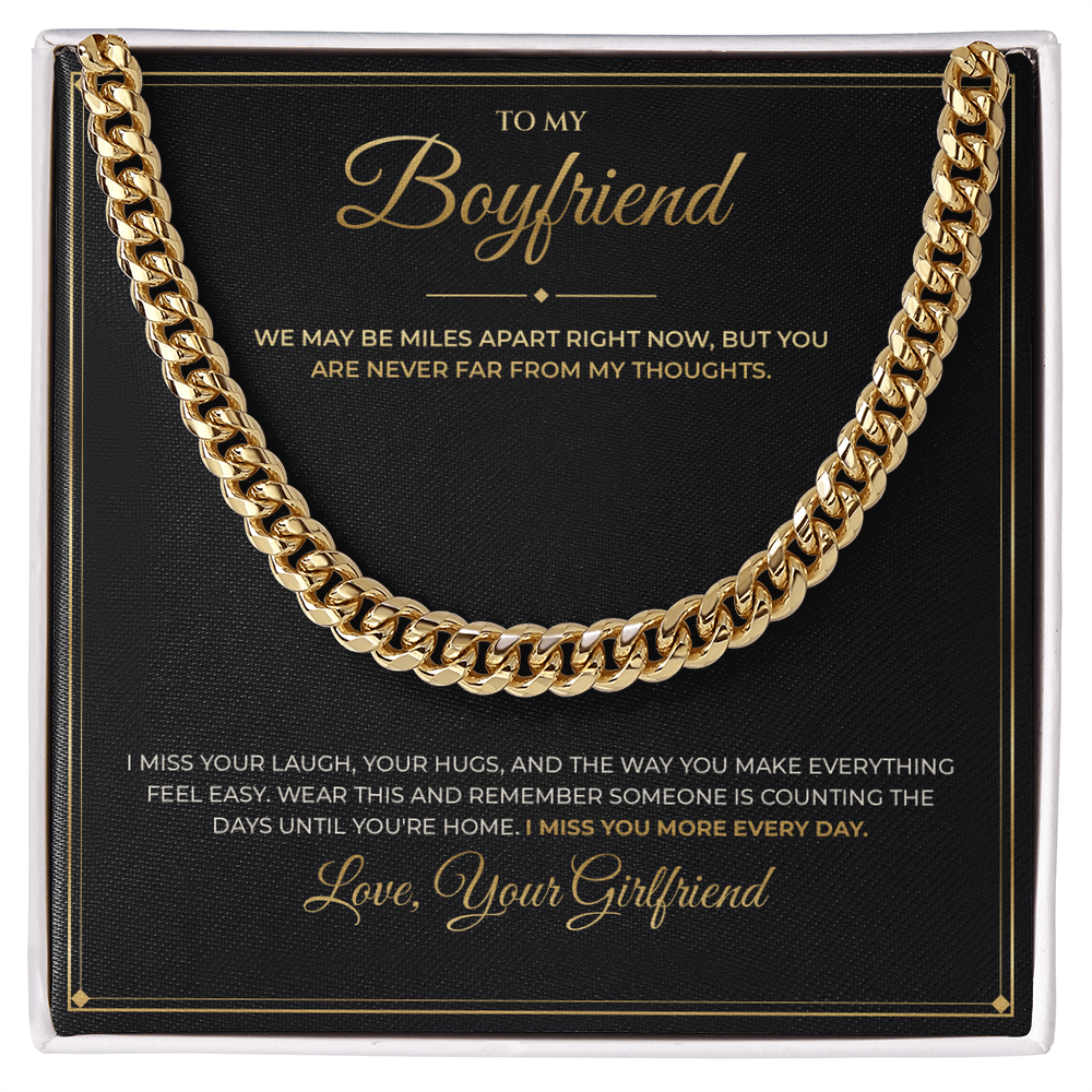 To My Boyfriend – From Girlfriend – Cuban Link Chain