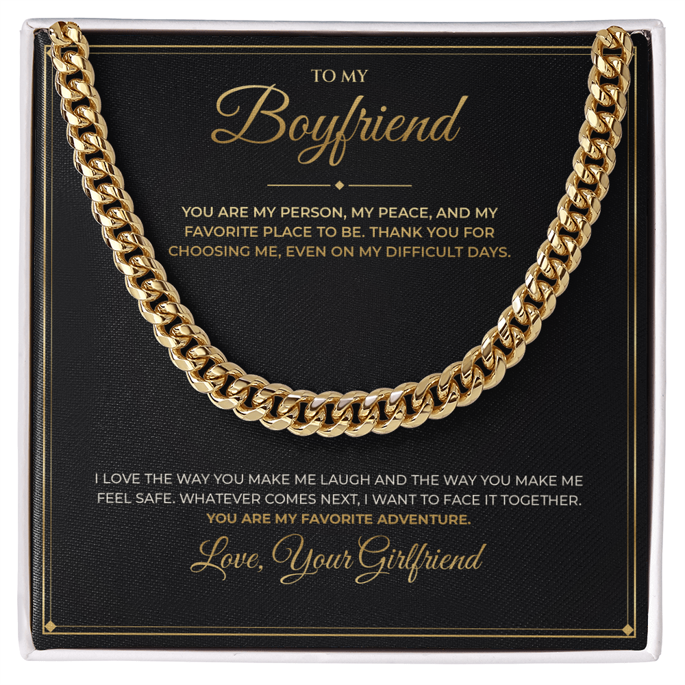 To My Boyfriend – From Girlfriend – Cuban Link Chain