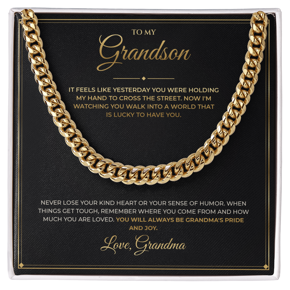 To My Grandson – From Grandma – Cuban Link Chain