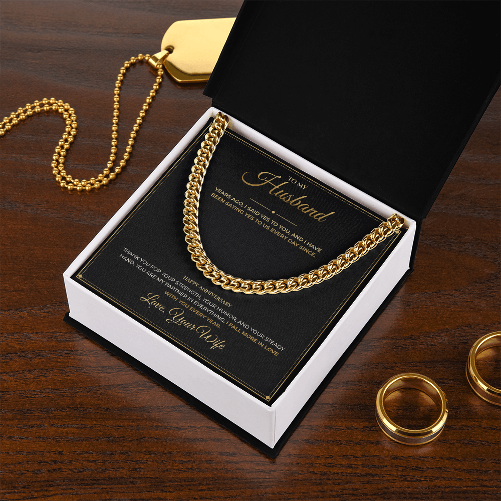 To My Husband – Anniversary Gift From Wife – Cuban Link Chain