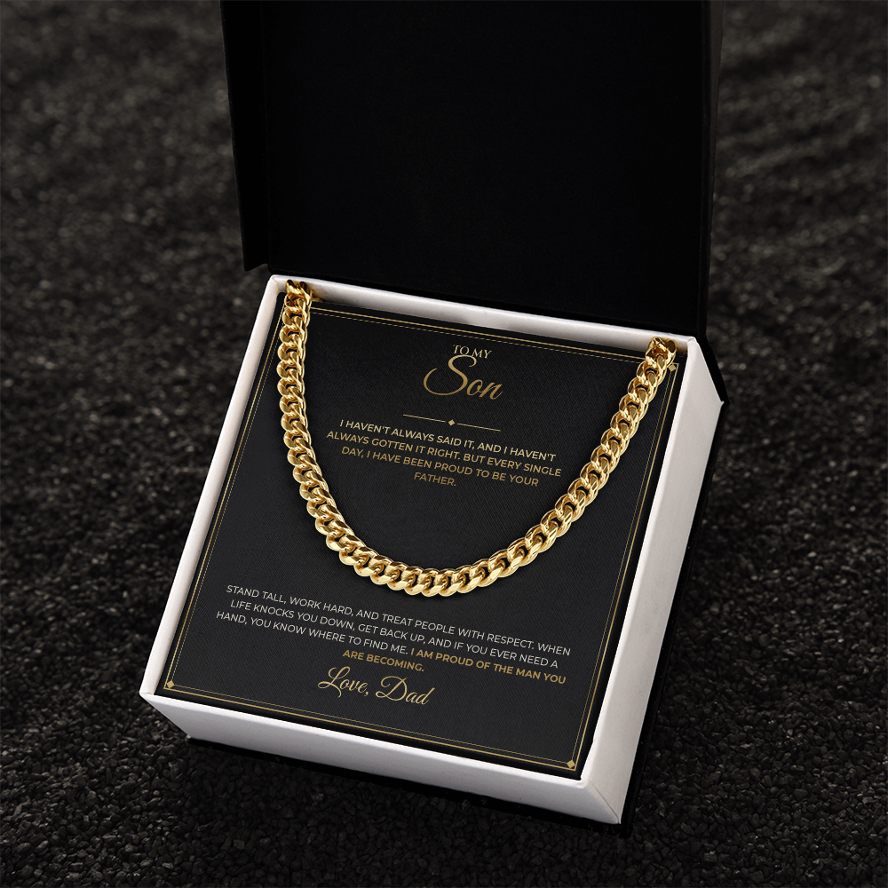 To My Son – From Dad – Cuban Link Chain