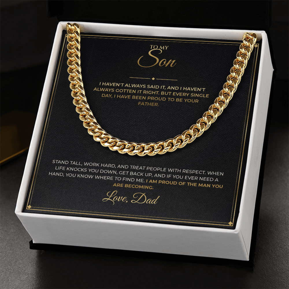 To My Son – From Dad – Cuban Link Chain