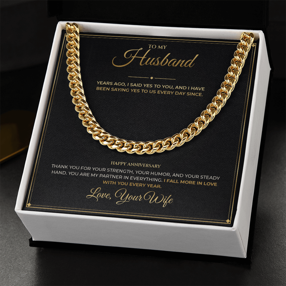 To My Husband – Anniversary Gift From Wife – Cuban Link Chain