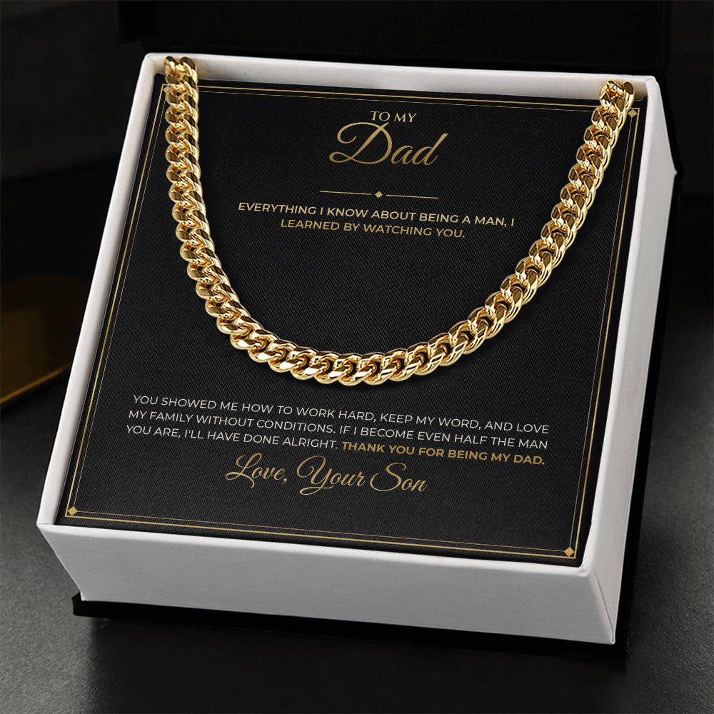 To My Dad – From Son – Cuban Link Chain