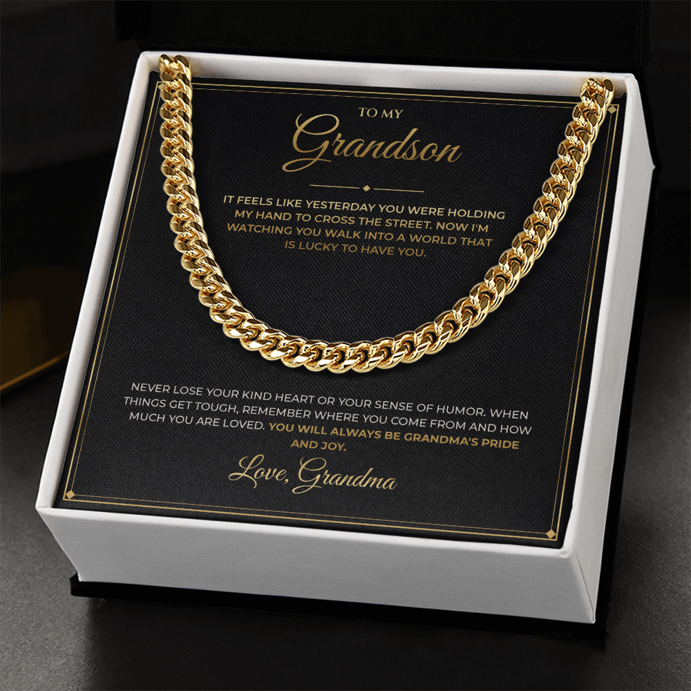To My Grandson – From Grandma – Cuban Link Chain
