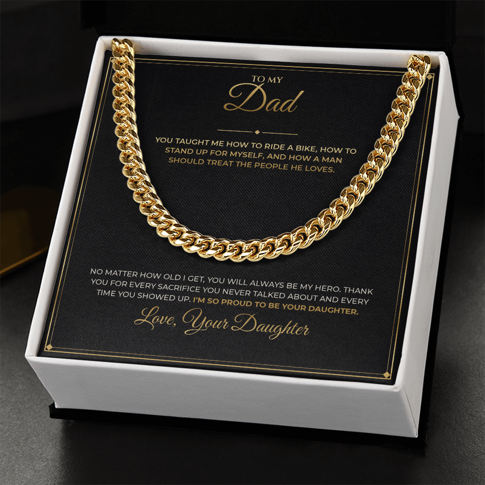 To My Dad – From Daughter – Cuban Link Chain