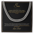 To My Son message card with Cuban Link Chain — I am proud of the man you are becoming
