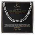 To My Son message card with Cuban Link Chain — I am proud of the man you are becoming