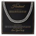 To My Husband message card for Anniversary with Cuban Link Chain — I fall more in love with you every year