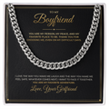To My Boyfriend message card with Cuban Link Chain — You are my favorite adventure