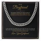 To My Boyfriend message card with Cuban Link Chain — You are my favorite adventure