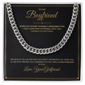 To My Boyfriend message card with Cuban Link Chain — I will always believe in you