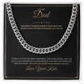 To My Dad message card with Cuban Link Chain — We love you more than words can say
