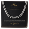 To My Dad message card with Cuban Link Chain — Thank you for being my dad