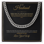 To My Husband message card with Cuban Link Chain — Home is wherever you are