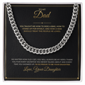 To My Dad message card with Cuban Link Chain — I'm so proud to be your daughter