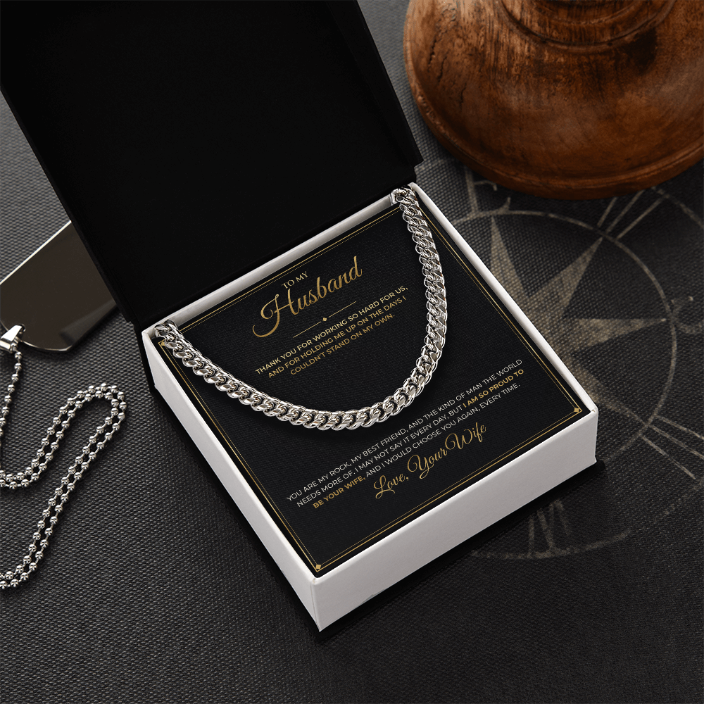To My Husband – From Wife – Cuban Link Chain