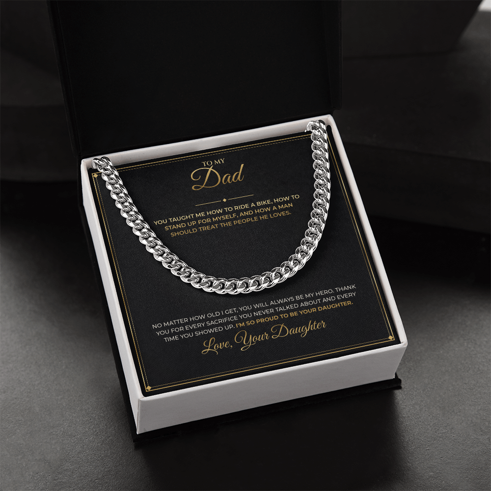 To My Dad – From Daughter – Cuban Link Chain