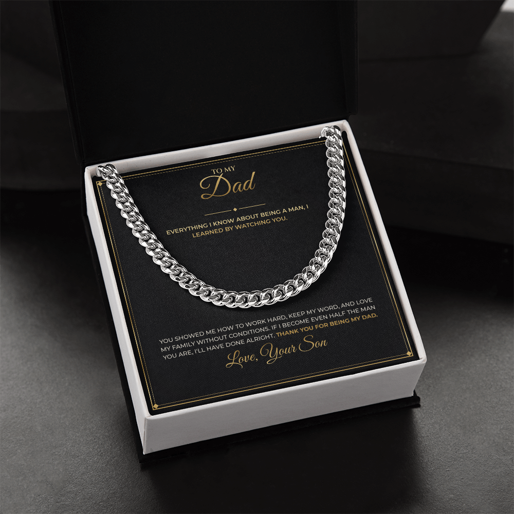 To My Dad – From Son – Cuban Link Chain