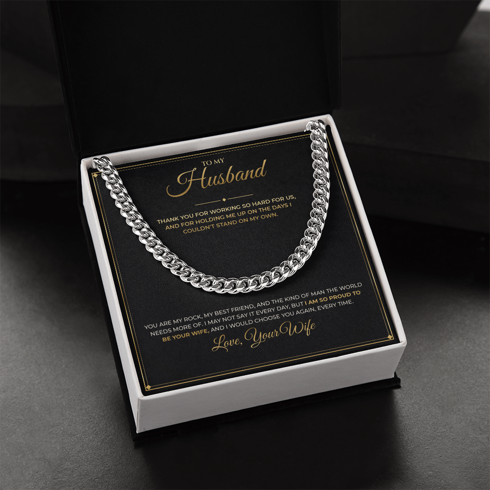 To My Husband – From Wife – Cuban Link Chain