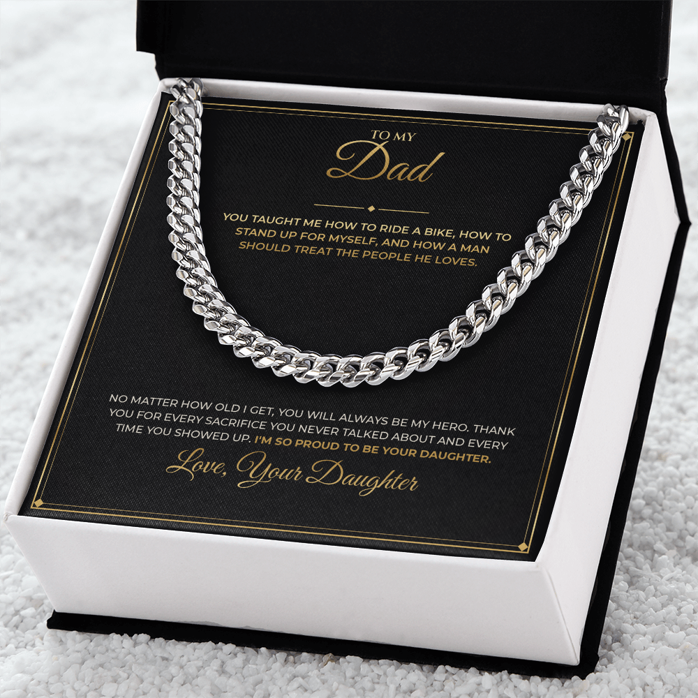 To My Dad – From Daughter – Cuban Link Chain