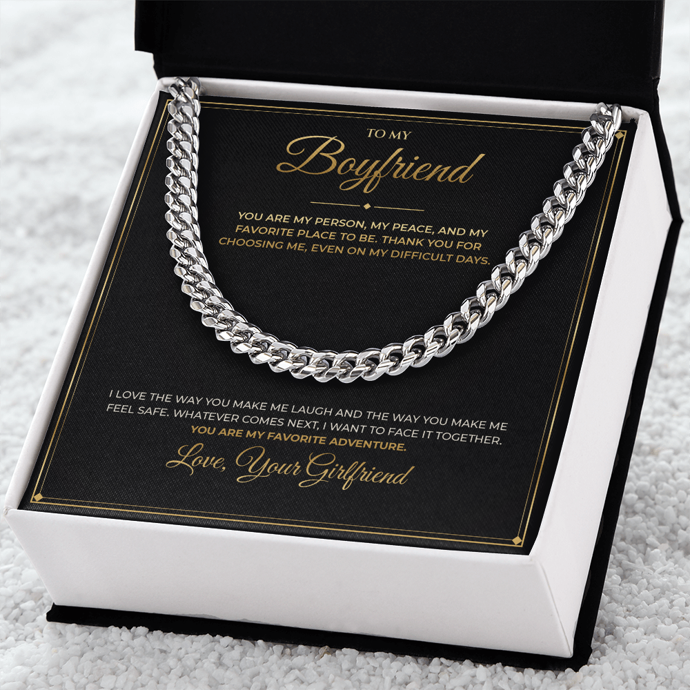 To My Boyfriend – From Girlfriend – Cuban Link Chain