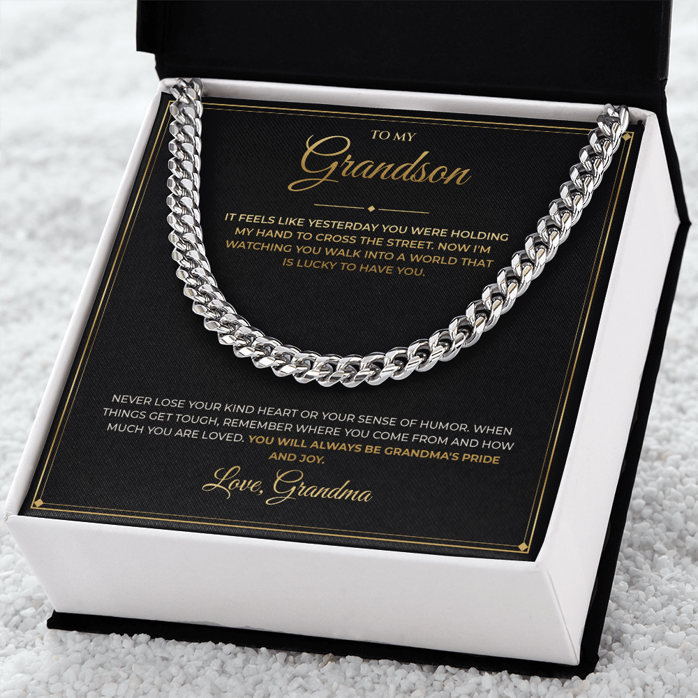 To My Grandson – From Grandma – Cuban Link Chain