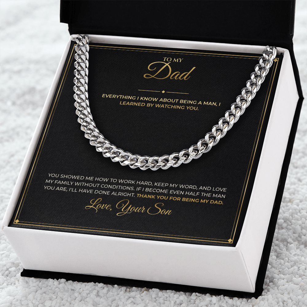 To My Dad – From Son – Cuban Link Chain