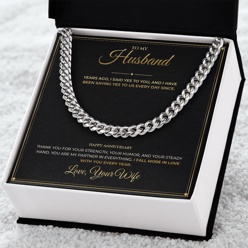 To My Husband – Anniversary Gift From Wife – Cuban Link Chain