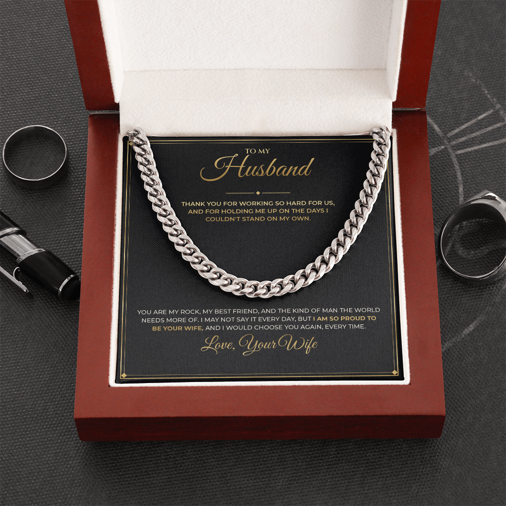 To My Husband – From Wife – Cuban Link Chain