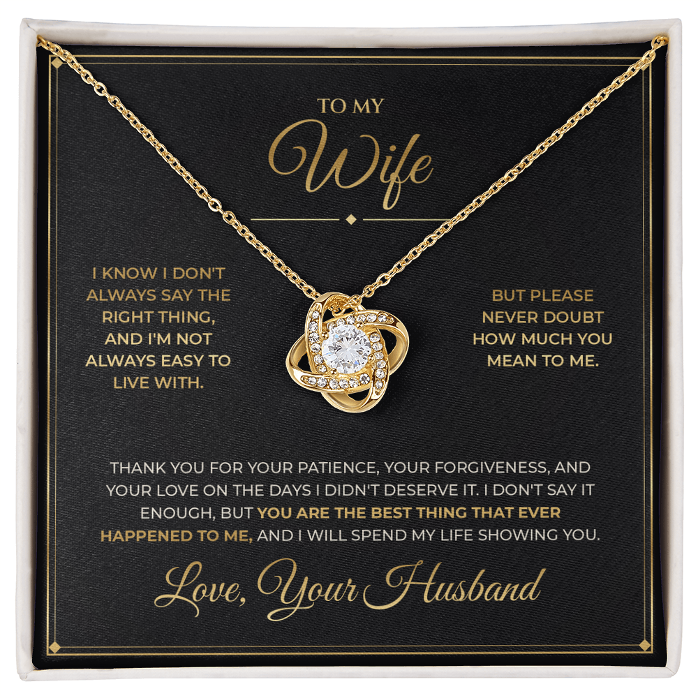 To My Wife – From Husband – Love Knot Necklace