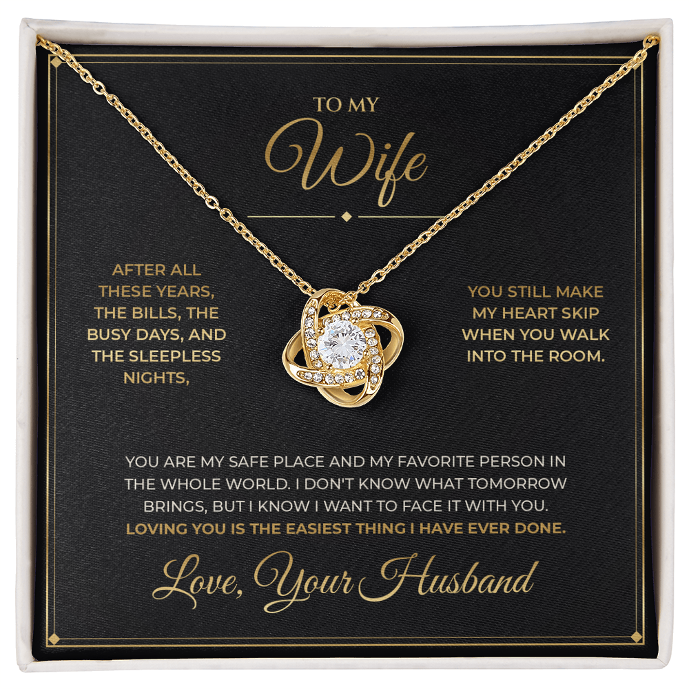To My Wife – From Husband – Love Knot Necklace