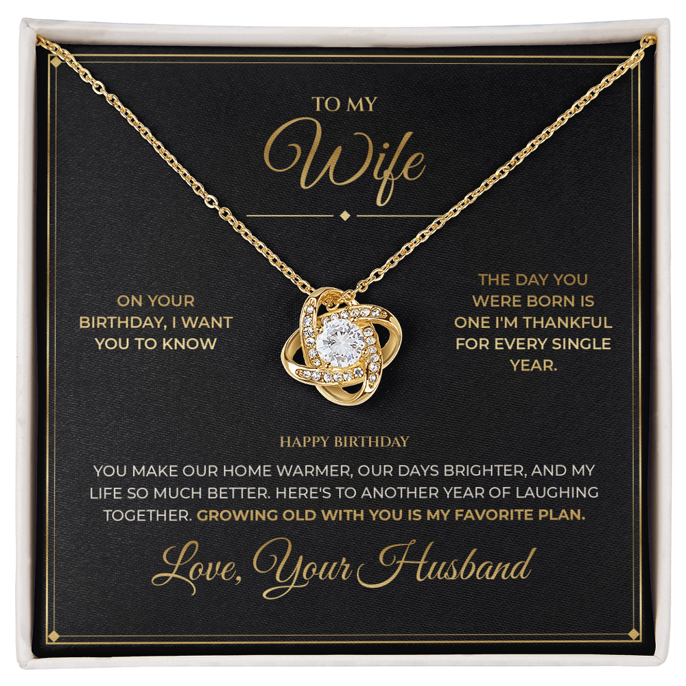 To My Wife – Birthday Gift From Husband – Love Knot Necklace
