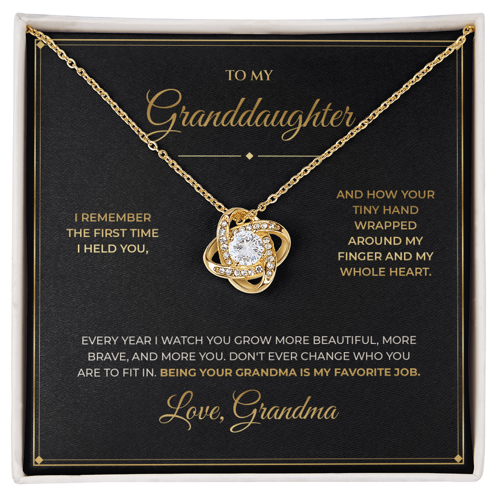 To My Granddaughter – From Grandma – Love Knot Necklace