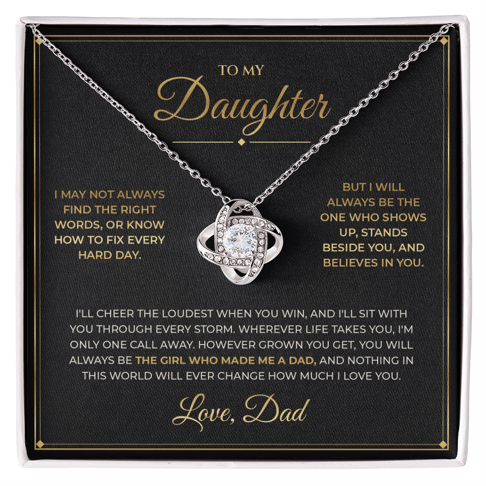 To My Daughter, Love Dad — Love Knot Necklace