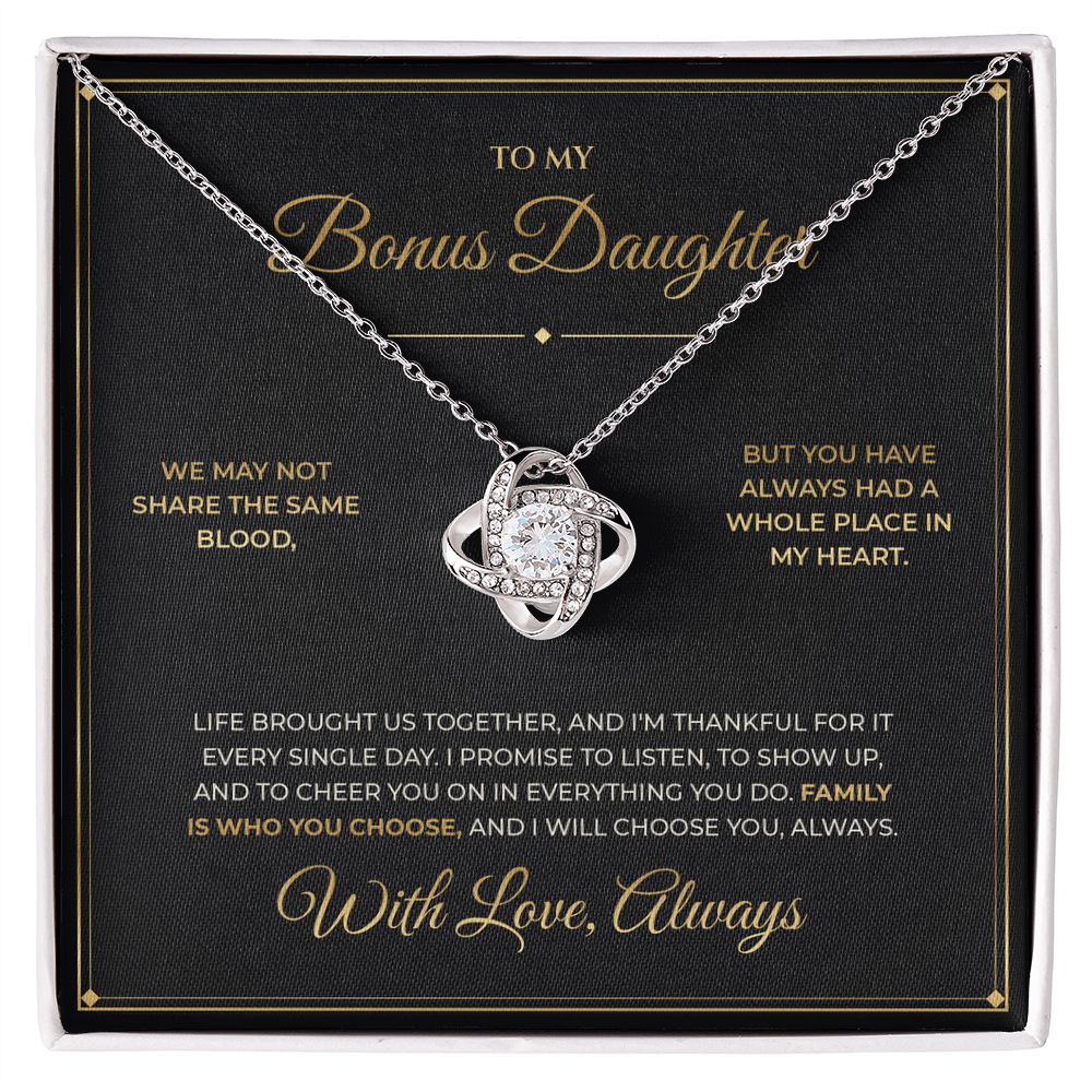 To My Bonus Daughter – Love Knot Necklace