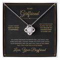 To My Girlfriend message card with Love Knot — Every day, I fall for you a little more