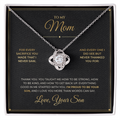 To My Mom – From Son – Love Knot Necklace