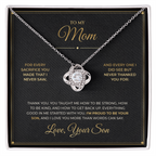 To My Mom – From Son – Love Knot Necklace