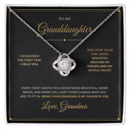 To My Granddaughter message card with Love Knot — Being your grandma is my favorite job