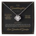 To My Granddaughter message card for Christmas with Love Knot — You are our favorite gift