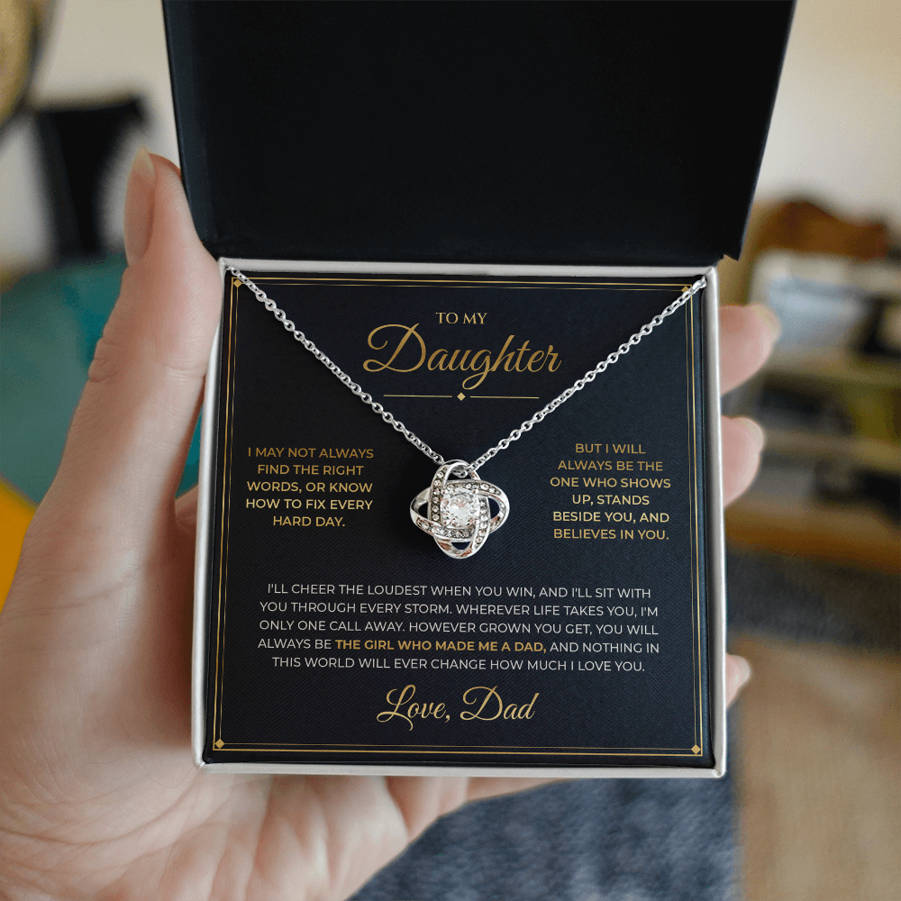 To My Daughter, Love Dad — Love Knot Necklace