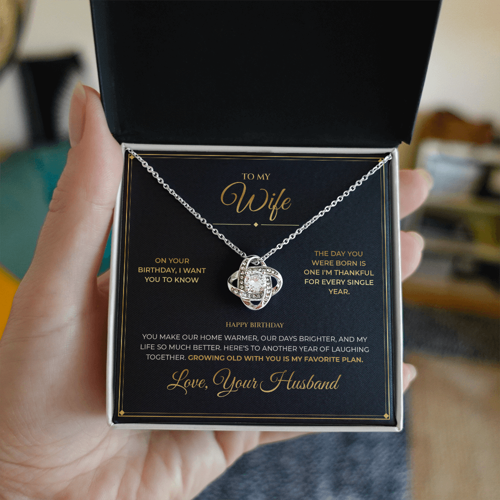 To My Wife – Birthday Gift From Husband – Love Knot Necklace